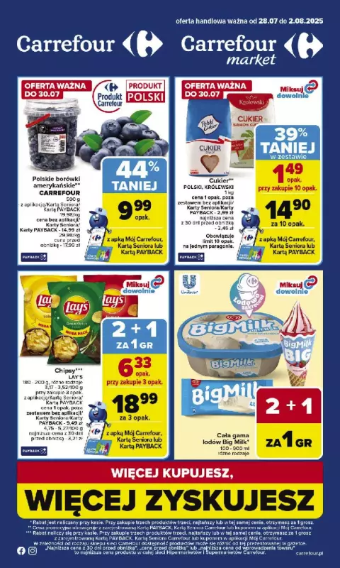 Carrefour Market - gazetka promocyjna Gazetka Carrefour Market od poniedziałku 28.07 do soboty 02.08