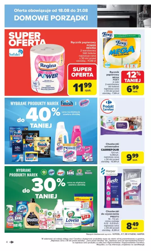 Carrefour Market - gazetka promocyjna Gazetka Dobra okazja do sprzątania  do niedzieli 31.08 - strona 4