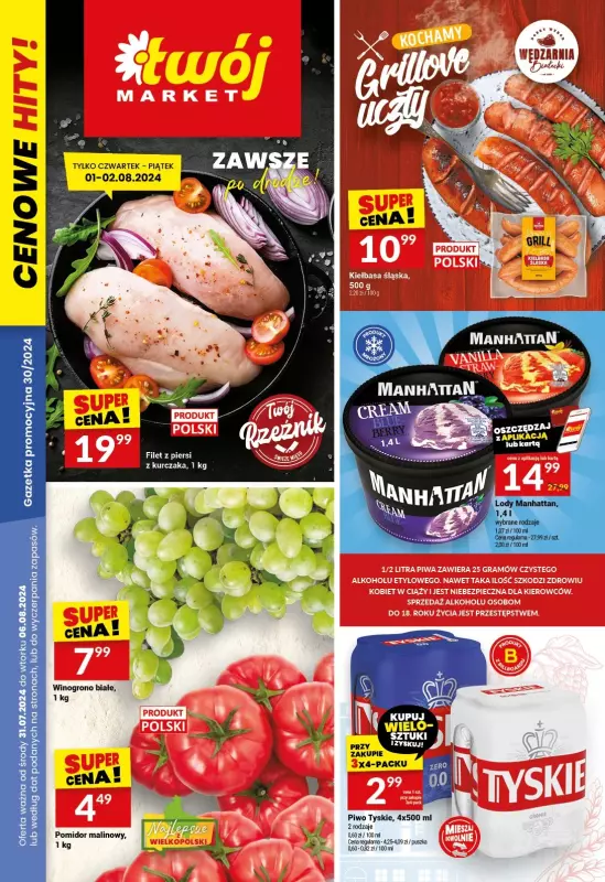 Twój Market - gazetka promocyjna Gazetka od środy 31.07 do wtorku 06.08