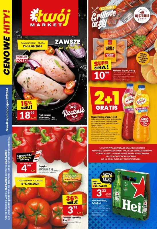 Twój Market - gazetka promocyjna Gazetka od wtorku 13.08 do wtorku 20.08