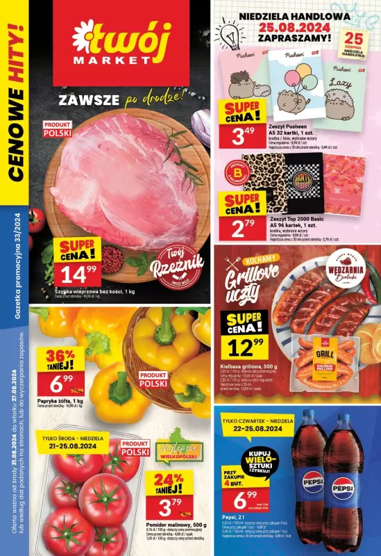 Twój Market - gazetka promocyjna Gazetka od środy 21.08 do wtorku 27.08