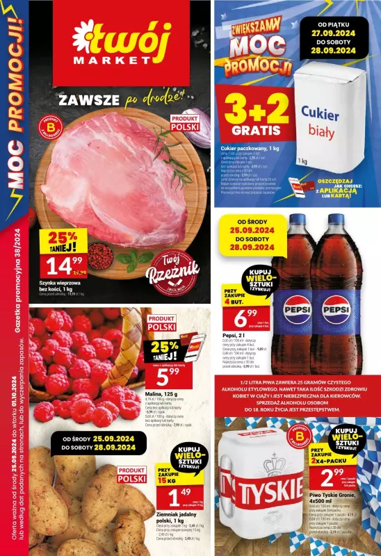 Twój Market - gazetka promocyjna Gazetka od środy 25.09 do wtorku 01.10