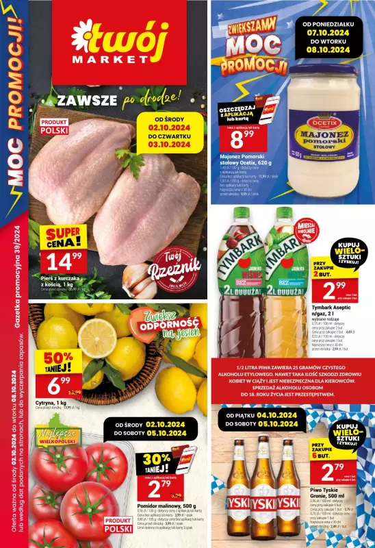 Twój Market - gazetka promocyjna Gazetka od środy 02.10 do wtorku 08.10