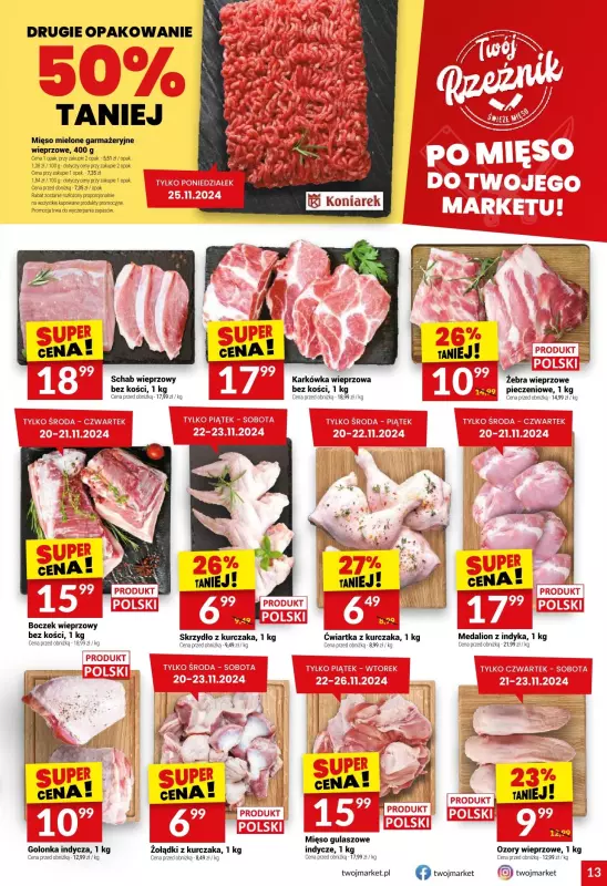 Twój Market - gazetka promocyjna Gazetka od środy 20.11 do wtorku 26.11 - strona 13