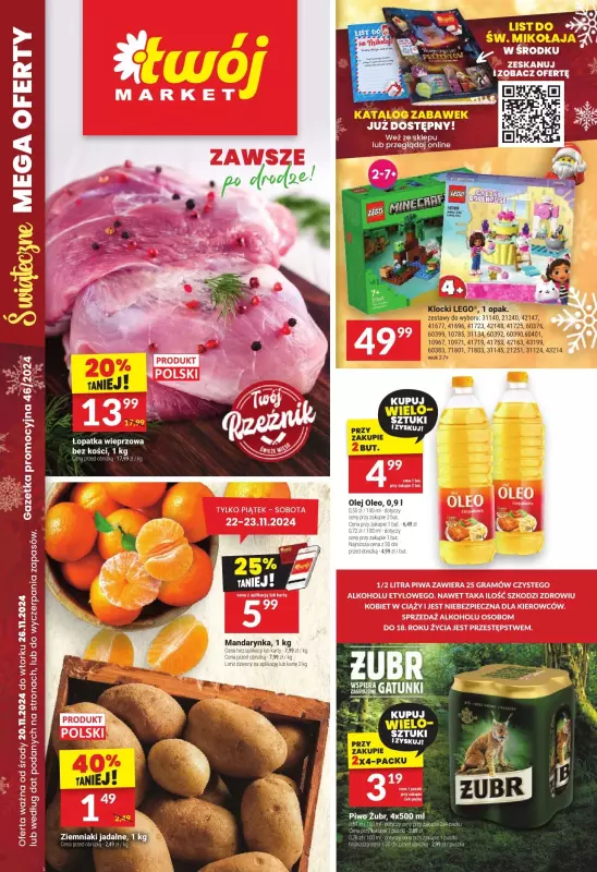 Twój Market - gazetka promocyjna Gazetka od środy 20.11 do wtorku 26.11