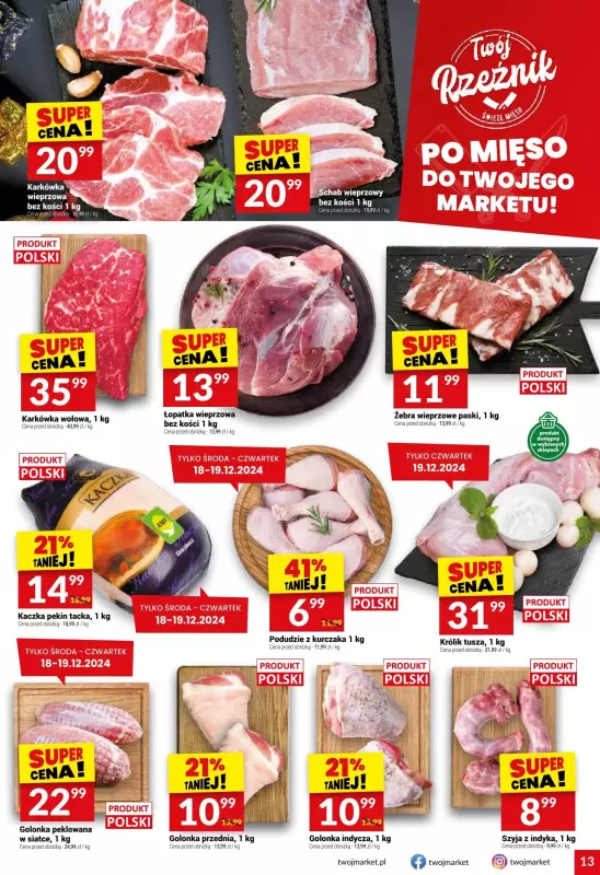 Twój Market - gazetka promocyjna Gazetka od środy 18.12 do wtorku 24.12 - strona 13