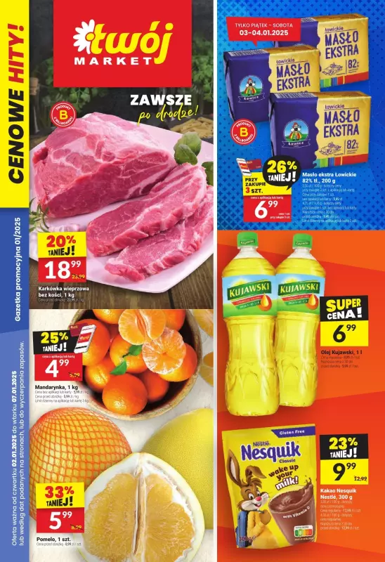 Twój Market - gazetka promocyjna Gazetka od czwartku 02.01 do wtorku 07.01