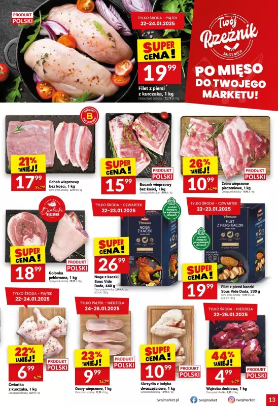 Twój Market - gazetka promocyjna Gazetka od środy 22.01 do wtorku 28.01 - strona 13