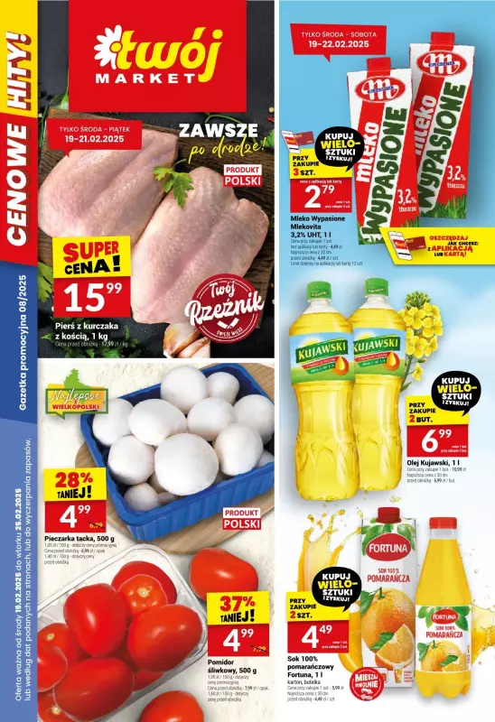 Twój Market - gazetka promocyjna Gazetka od środy 19.02 do wtorku 25.02