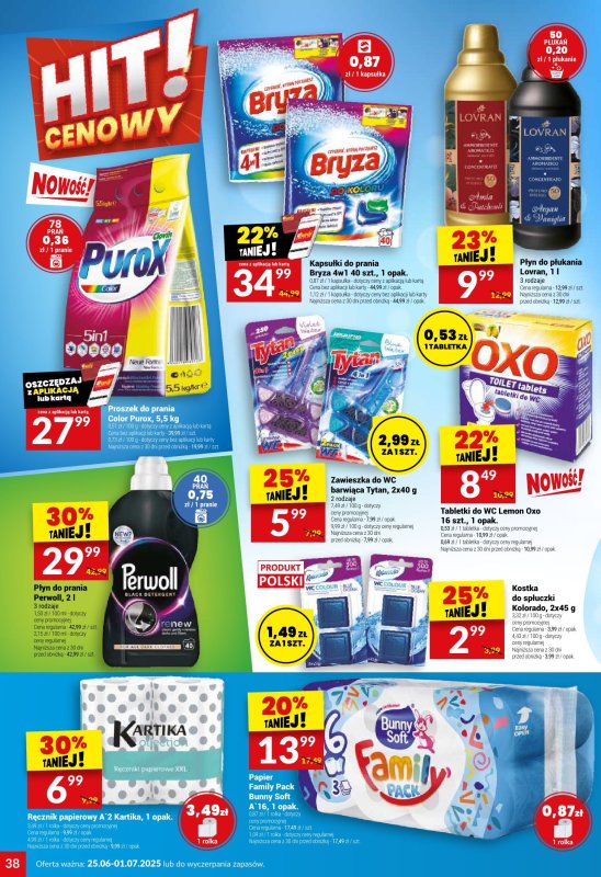 Twój Market - gazetka promocyjna Gazetka od środy 25.06 do wtorku 01.07 - strona 38