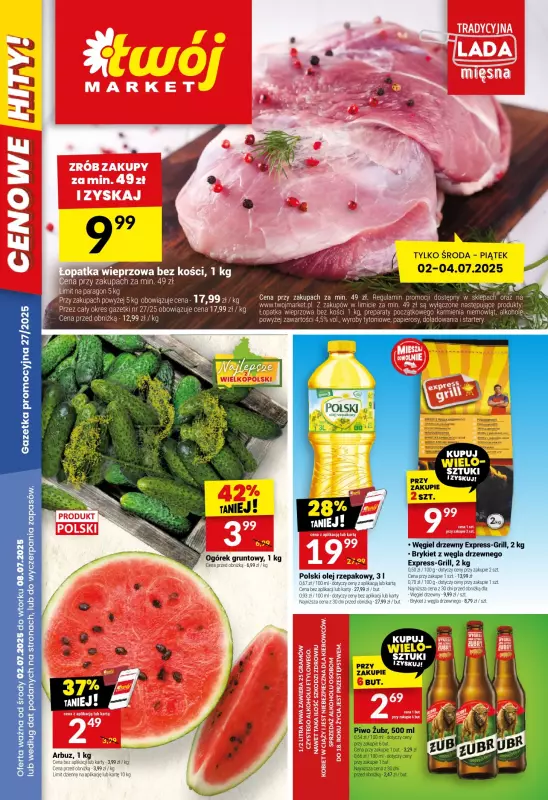 Twój Market - gazetka promocyjna Gazetka od środy 02.07 do wtorku 08.07