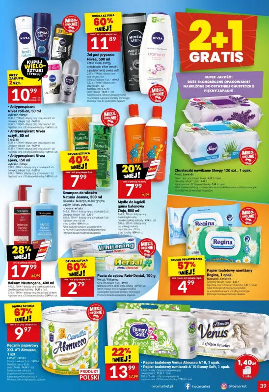 Twój Market - gazetka promocyjna Gazetka od środy 02.07 do wtorku 08.07 - strona 39