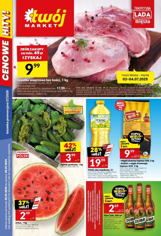 Twój Market - gazetka promocyjna Gazetka od środy 02.07 do wtorku 08.07