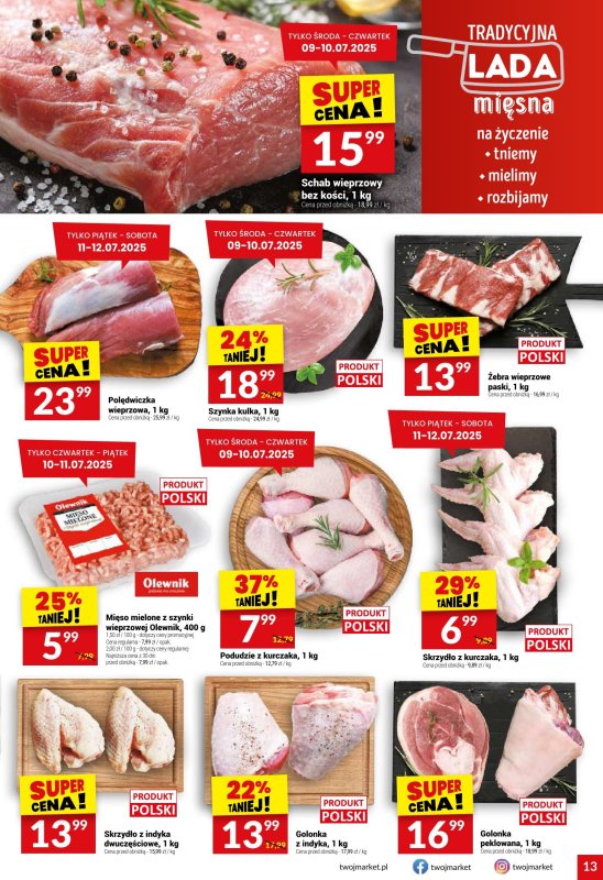 Twój Market - gazetka promocyjna Gazetka od środy 09.07 do wtorku 15.07 - strona 13