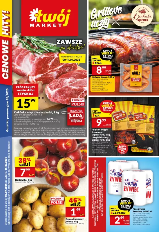Twój Market - gazetka promocyjna Gazetka od środy 09.07 do wtorku 15.07