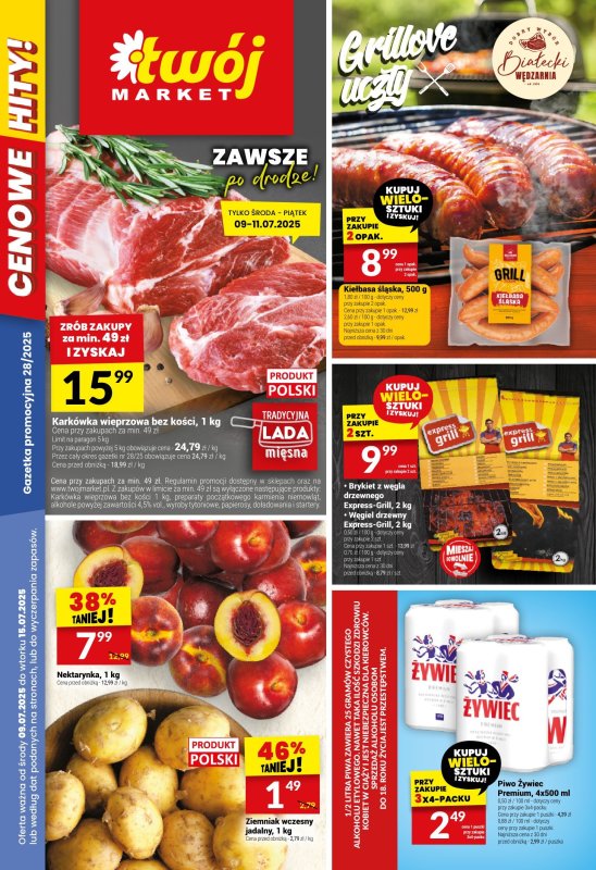 Twój Market - gazetka promocyjna Gazetka od środy 09.07 do wtorku 15.07