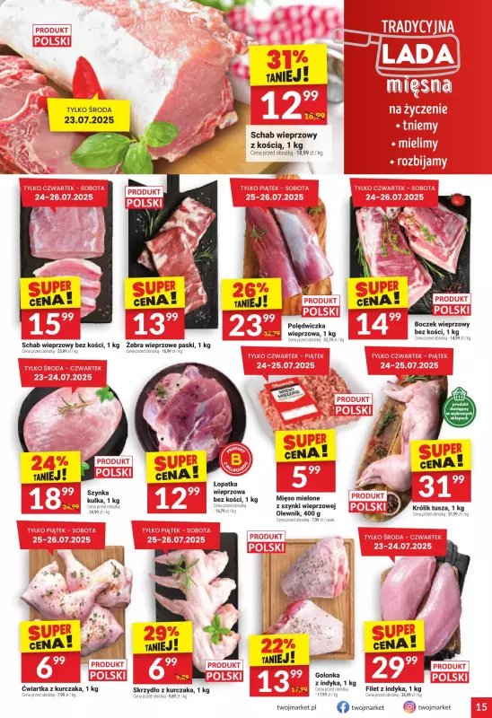 Twój Market - gazetka promocyjna Gazetka od środy 23.07 do wtorku 29.07 - strona 15