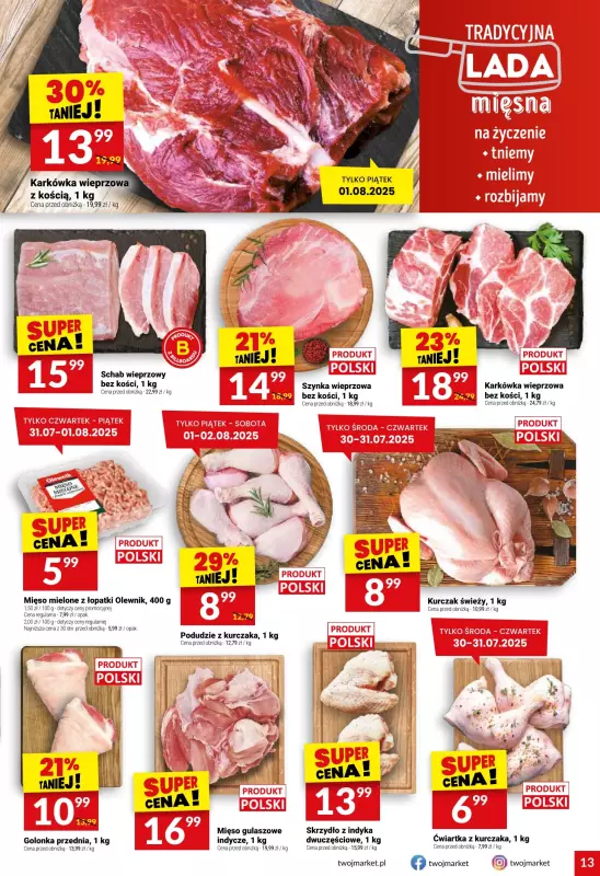 Twój Market - gazetka promocyjna Gazetka od środy 30.07 do wtorku 05.08 - strona 13