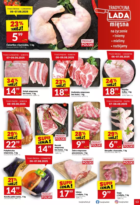 Twój Market - gazetka promocyjna Gazetka od środy 06.08 do wtorku 12.08 - strona 13