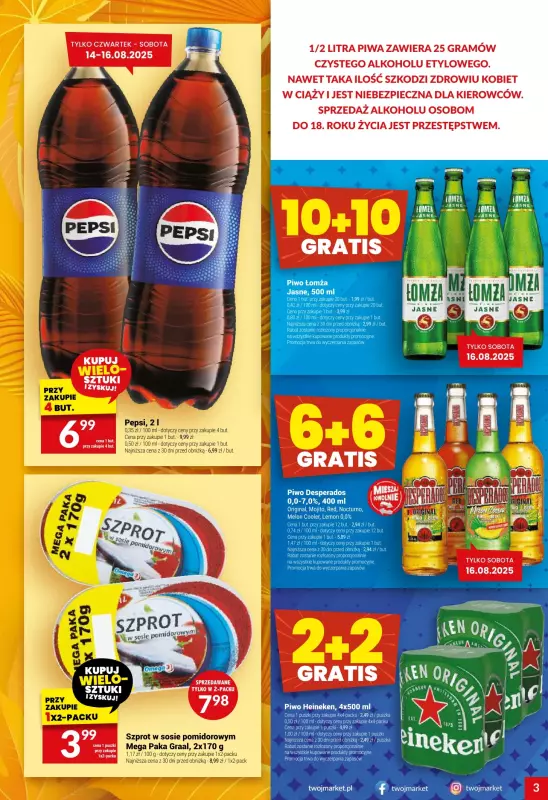 Twój Market - gazetka promocyjna Gazetka od środy 13.08 do wtorku 19.08 - strona 3