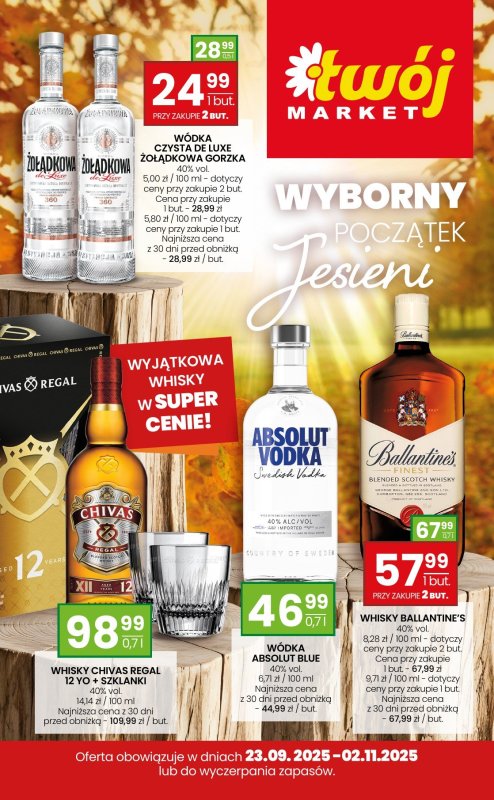 Twój Market - gazetka promocyjna Gazetka alkoholowa od środy 01.10 do niedzieli 02.11