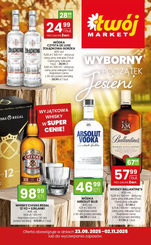 Twój Market - gazetka promocyjna Gazetka alkoholowa od środy 01.10 do niedzieli 02.11