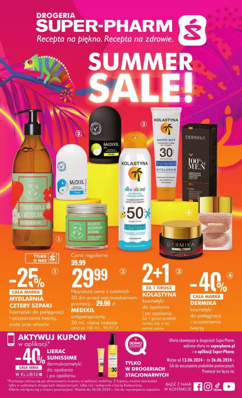 Super-Pharm - gazetka promocyjna Summer Sale od czwartku 13.06 do środy 26.06