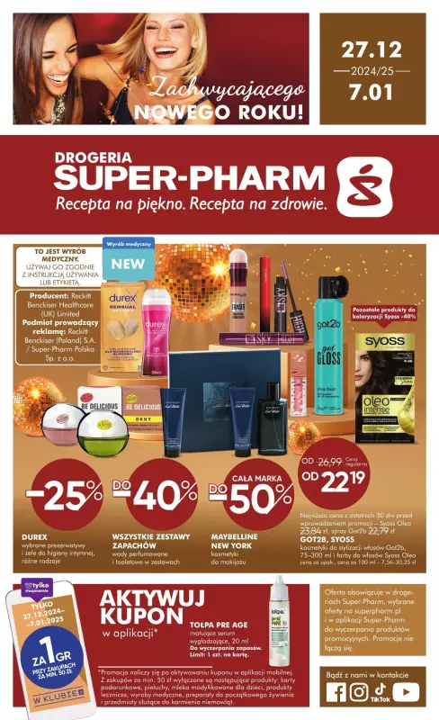 Super-Pharm - gazetka promocyjna Gazetka od piątku 27.12 do wtorku 07.01