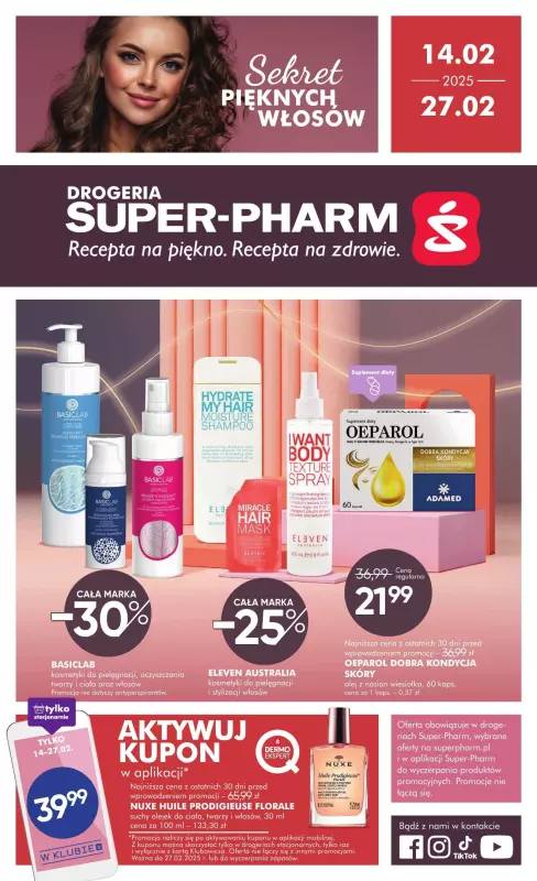 Super-Pharm - gazetka promocyjna Sekret pięknych włosów od piątku 14.02 do czwartku 27.02