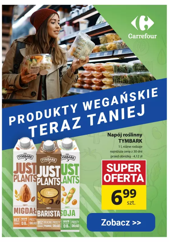 Carrefour - gazetka promocyjna Produkty wegańskie TERAZ TANIEJ! Ceny już od 2,77 zł od poniedziałku 18.03 do niedzieli 24.03