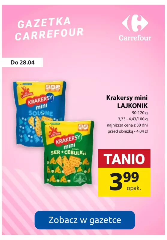 Carrefour - gazetka promocyjna Słodycze i przekąski już od 1,79 zł od poniedziałku 22.04 do niedzieli 28.04 - strona 8