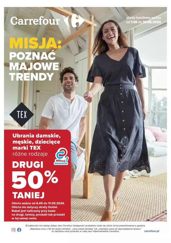 Carrefour - gazetka promocyjna Gazetka Poznaj majowe trendy od wtorku 07.05 do soboty 18.05
