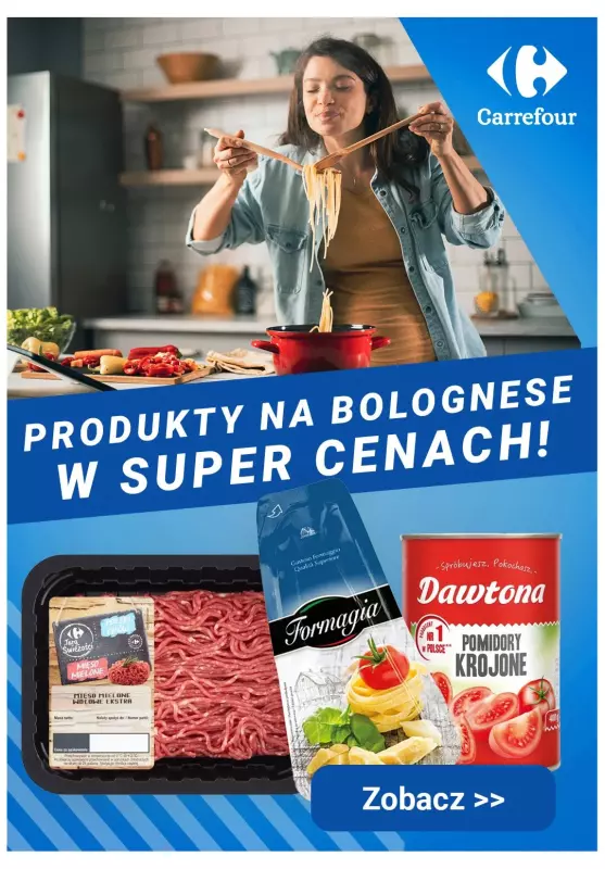 Carrefour - gazetka promocyjna Produkty na bolognese w SUPER cenach!  