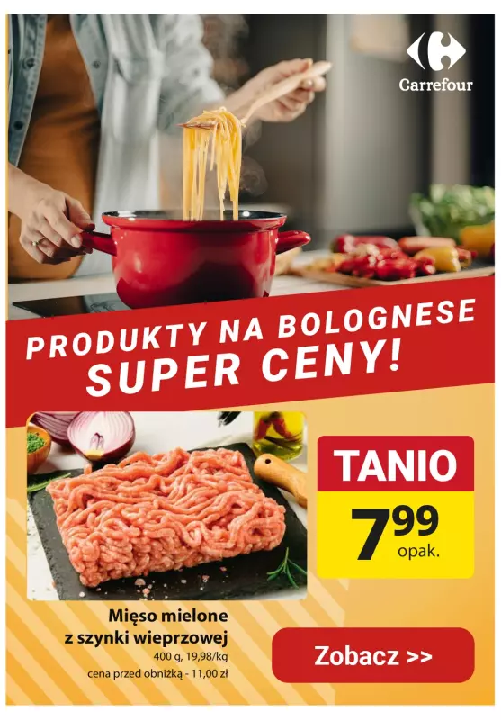 Carrefour - gazetka promocyjna Produkty na bolognese w SUPER cenach! od poniedziałku 08.07 do soboty 13.07