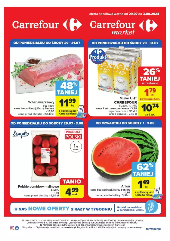 Carrefour - gazetka promocyjna Gazetka Superoferty tygodnia od poniedziałku 29.07 do soboty 03.08