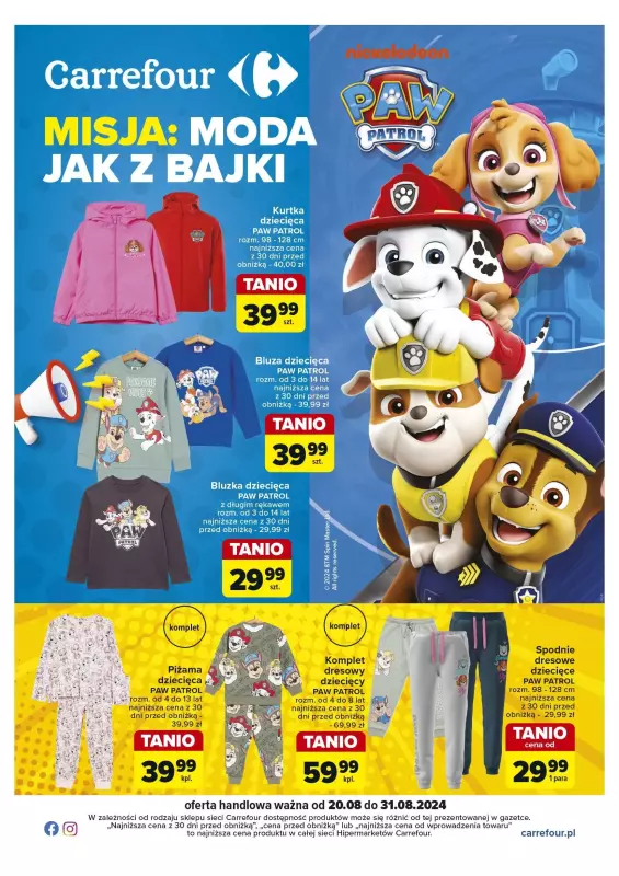 Carrefour - gazetka promocyjna Gazetka Moda jak z bajki od wtorku 20.08 do soboty 31.08