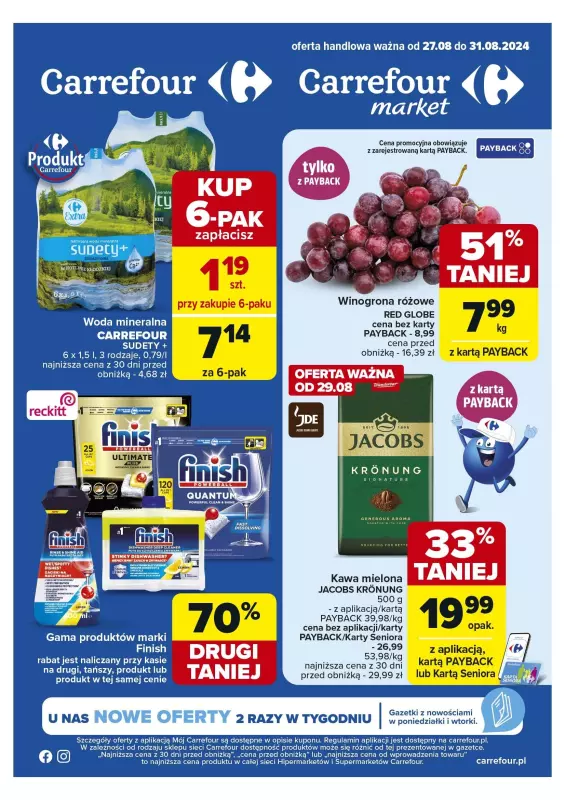 Carrefour - gazetka promocyjna Gazetka Carrefour od wtorku 27.08 do soboty 31.08