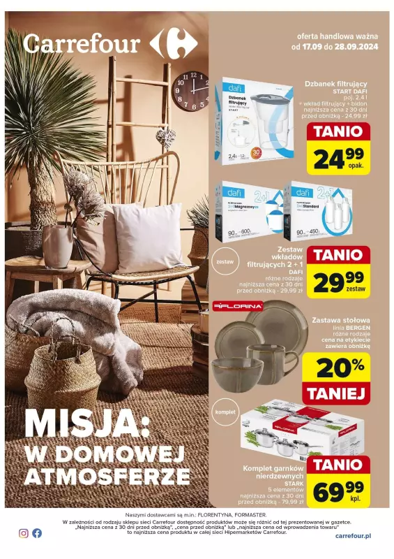 Carrefour - gazetka promocyjna Gazetka W domowej atmosferze od wtorku 17.09 do soboty 28.09