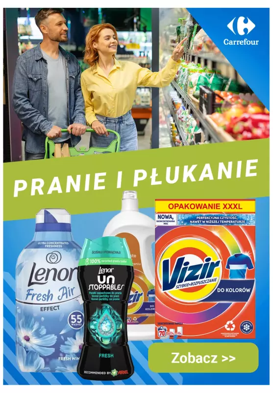 Carrefour - gazetka promocyjna Produkty do PRANIA i PŁUKANIA - super oferty!  