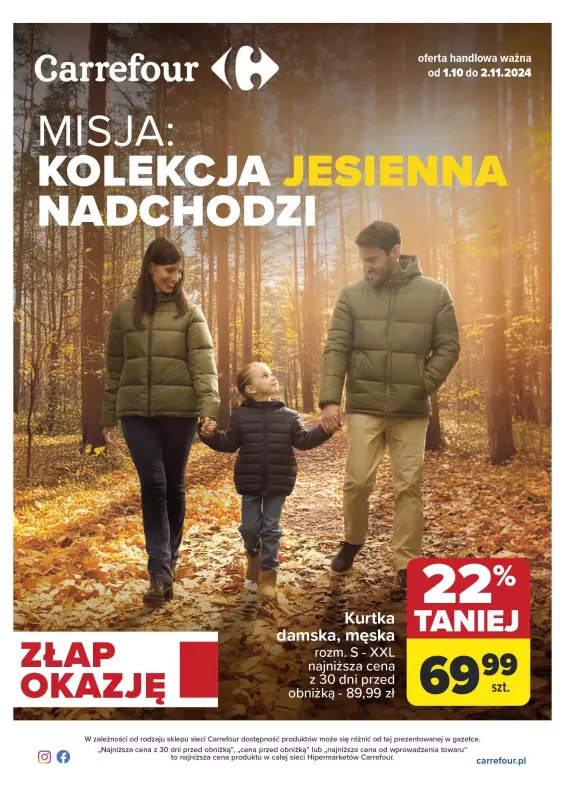 Carrefour - gazetka promocyjna Gazetka Kolekcja jesienna nadchodzi od wtorku 01.10 do soboty 02.11