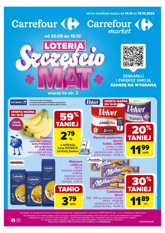 Carrefour - gazetka promocyjna Gazetka Carrefour od poniedziałku 14.10 do soboty 19.10