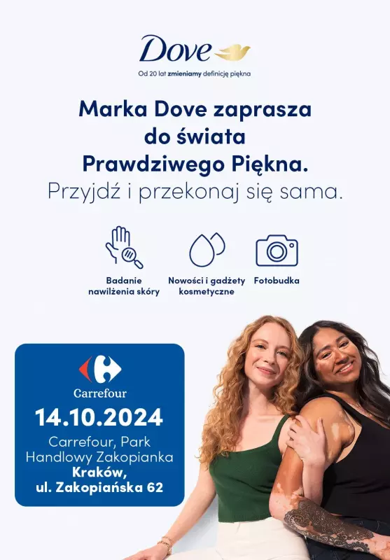 Carrefour - gazetka promocyjna Dove zaprasza do świata Prawdziwego Piękna! od poniedziałku 14.10 do poniedziałku 14.10