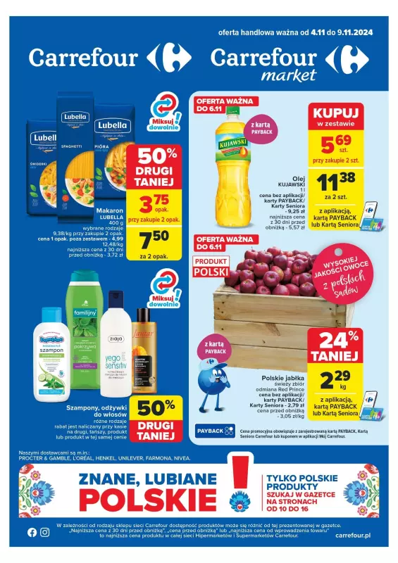 Carrefour - gazetka promocyjna Gazetka Carrefour od poniedziałku 04.11 do soboty 09.11