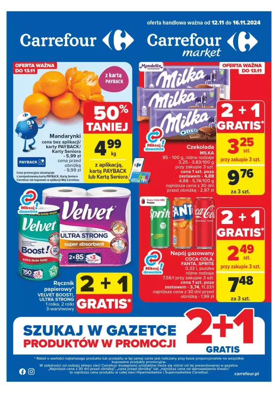 Carrefour - gazetka promocyjna Gazetka Carrefour od wtorku 12.11 do soboty 16.11