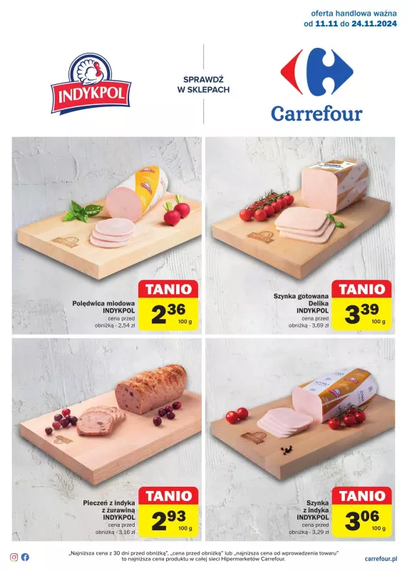 Carrefour - gazetka promocyjna Gazetka Smaczne wędliny od wtorku 19.11 do niedzieli 24.11