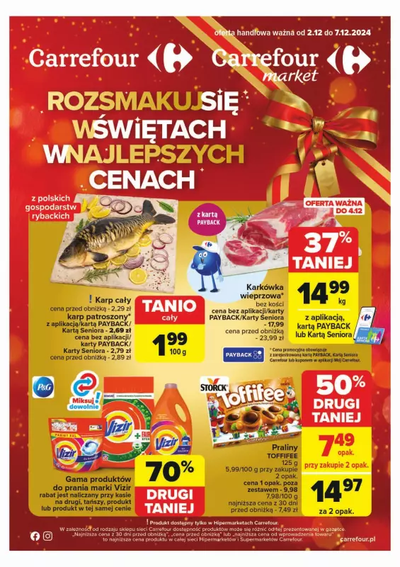 Carrefour - gazetka promocyjna Gazetka Carrefour od poniedziałku 02.12 do soboty 07.12