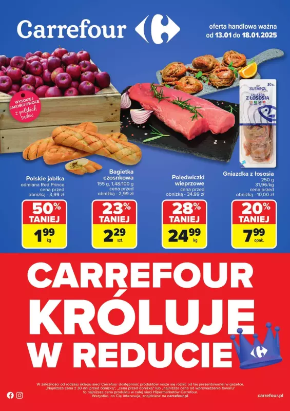 Carrefour - gazetka promocyjna Gazetka Carrefour króluje w Reducie od środy 15.01 do soboty 18.01