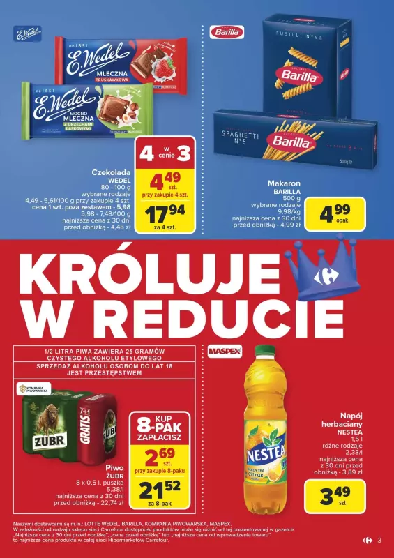 Carrefour - gazetka promocyjna Gazetka Carrefour króluje w Reducie od poniedziałku 20.01 do niedzieli 26.01 - strona 3