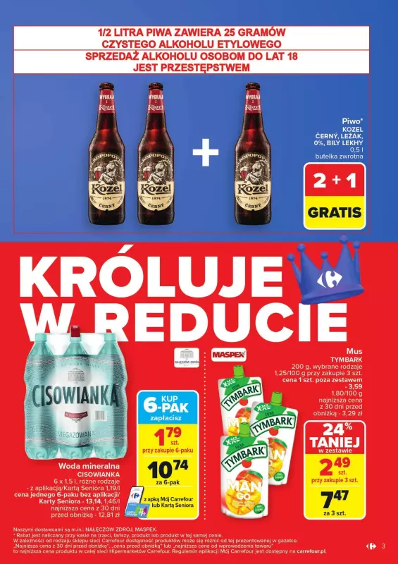 Carrefour - gazetka promocyjna Gazetka Carrefour króluje w Reducie od poniedziałku 03.02 do soboty 08.02 - strona 3