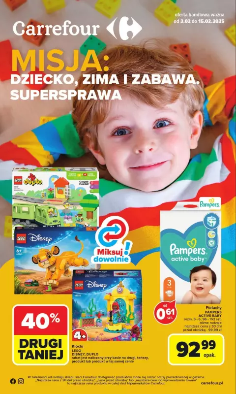 Carrefour - gazetka promocyjna Gazetka Dziecko, zima i zabawa od poniedziałku 03.02 do soboty 15.02